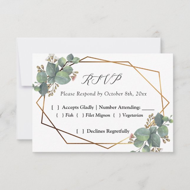 RSVP do quadro diagonal do Eucalyptus (Frente)