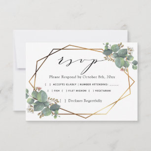 RSVP do quadro diagonal do Eucalyptus