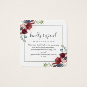 RSVP do Site de Casamento de Código QR Floral da