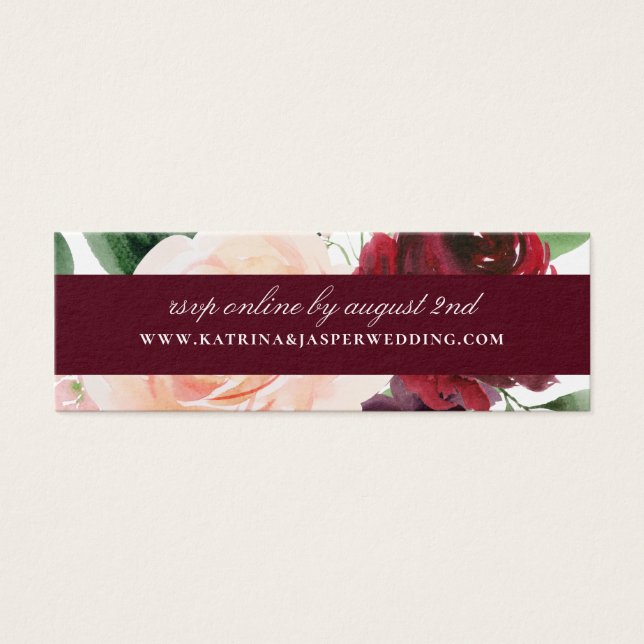 RSVP do Site de Casamento Floral Elegante Burgundy (Frente)