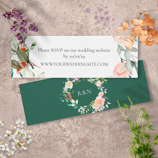 RSVP do Site de Casamento Wild Rosa Garland (Criador carregado)