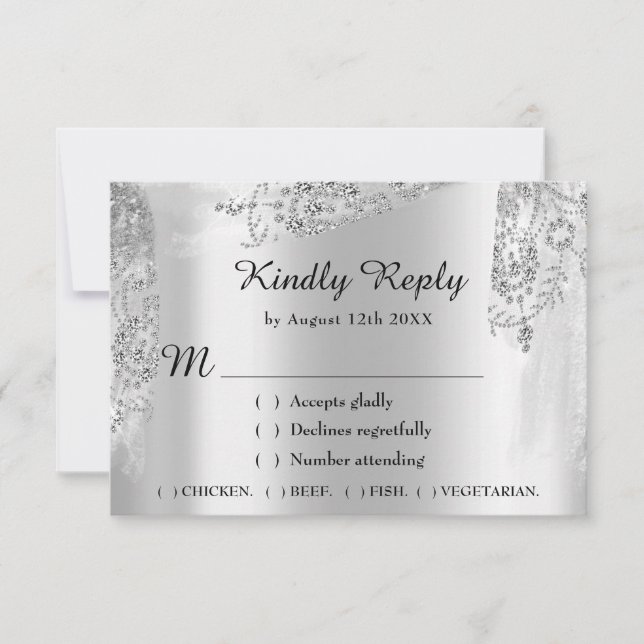 RSVP Doce 16º Chá de Noiva Casamento Cinza Real (Frente)