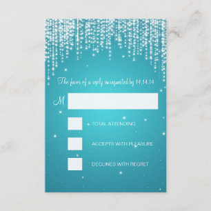 RSVP Doce 16 Festas Noite de Dazzle Turquoise