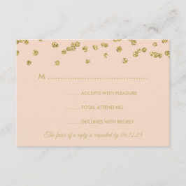 RSVP Dourada Faux Glitter Confetti Blush Rosa