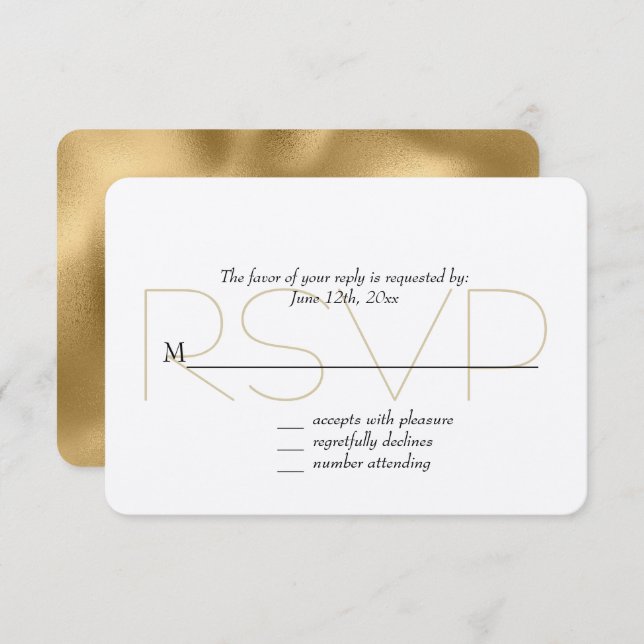 RSVP Dourado Chic (Frente/Verso)