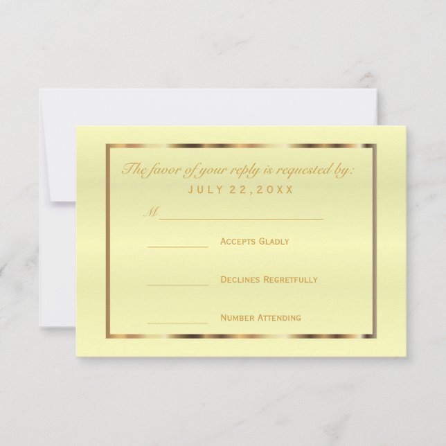 RSVP Dourado e Pale Yellow Satin (Frente)