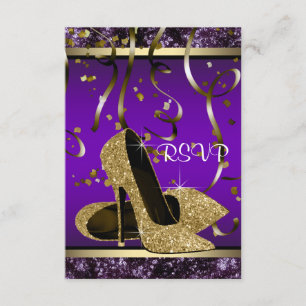 RSVP Dourado Elegante Roxo e Dourado