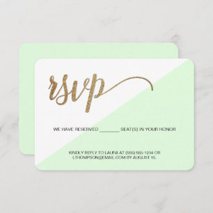RSVP Dourado verde moderno sem enviar o assento re