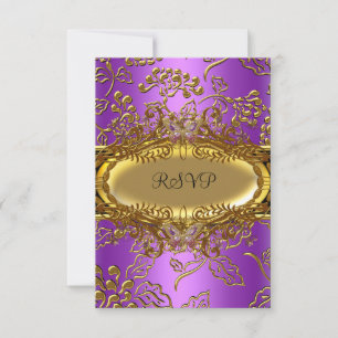 RSVP Doze Anos 16 Damasco Roxo Dourado Preto