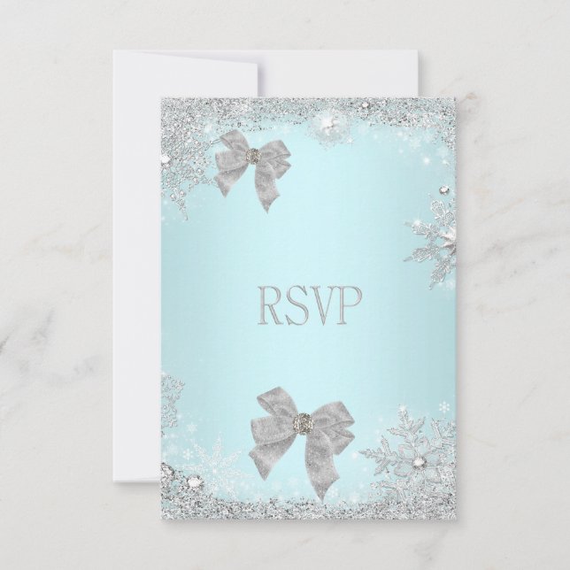 RSVP Elegante Branca de Lata de Teal de Casamento  (Frente)