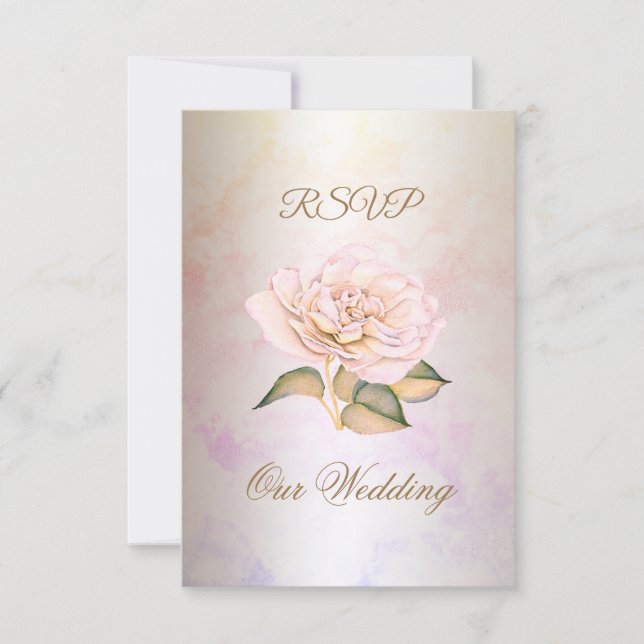 RSVP Elegante Casamento Cor-de-rosa Rosa (Frente)