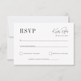 RSVP elegante clássico, bela fonte lacônica
