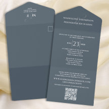 RSVP Elegante de Casamento de Cinzas Modernas