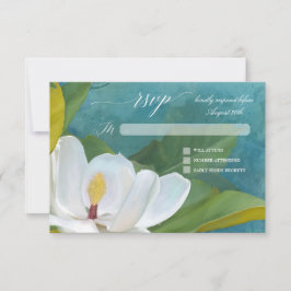 RSVP Elegante Magnolia Floral Tipografia Romântica