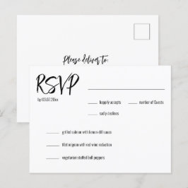 💍 RSVP Elegante minimalista e escolha de menu