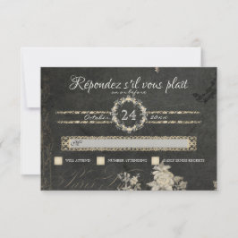RSVP Elegante Paris Chalkboard Vintage Tipografia