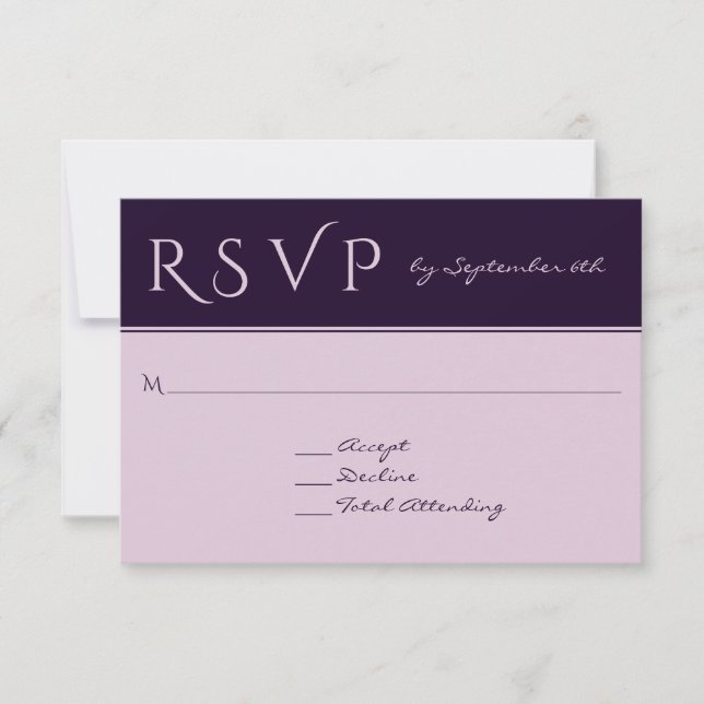 RSVP Elegante Resposta de Casamento de Barato de P (Frente)