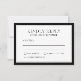 RSVP Elegante Simples Clássico com Elamas Negras