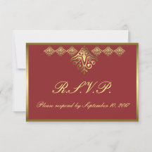 RSVP Elegante Vermelho e Dourado