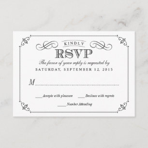 RSVP Elegante Vintage Chalkboard Stlye Wedding