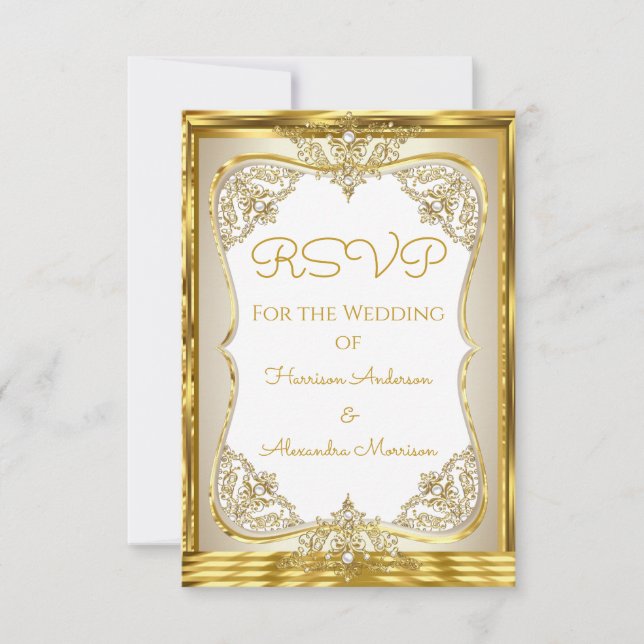 RSVP Elite Casamento Dourado Beige Branco (Frente)