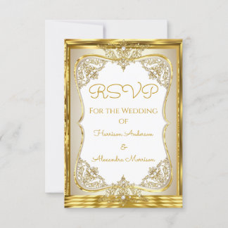 RSVP Elite Casamento Dourado Branco bege Creme Pér