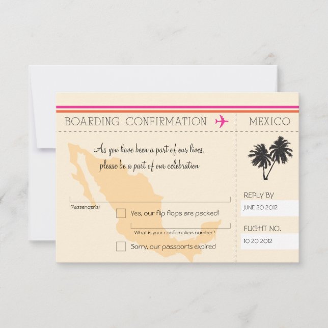 RSVP Embarcar Passagem Para O México (Frente)