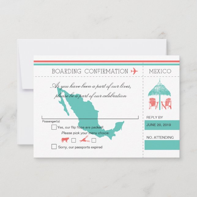 RSVP Embarcar Passagem Para O México (Frente)