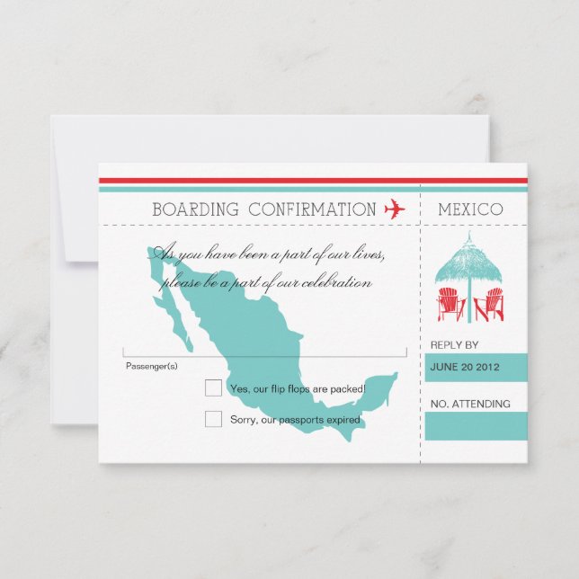 RSVP Embarcar Passagem Para O México (Frente)