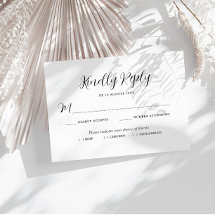 RSVP escolha de refeição com letra encantadora cartão d