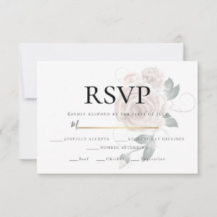 RSVP Escolha de Refeição Rosa Poeira Aguarela