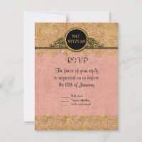 RSVP Estilo de Casa Manuscrita em Inglês Art Deco