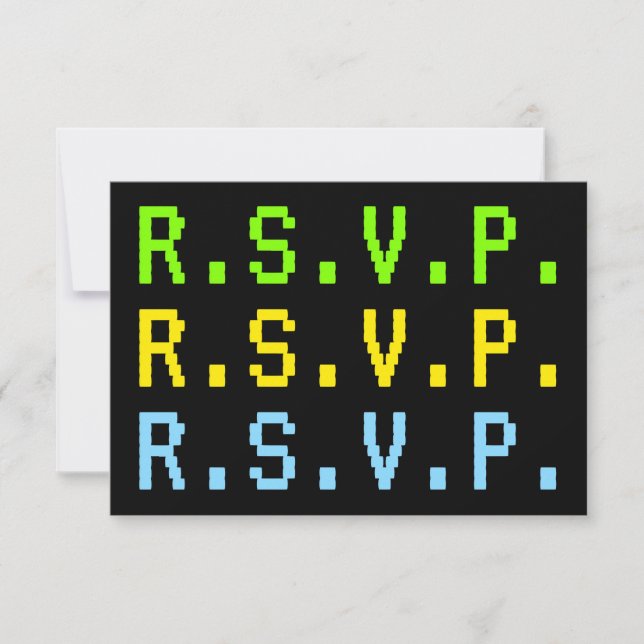 RSVP Estilo Digital, Cartão "R.S.V.P." Nerd (Frente)