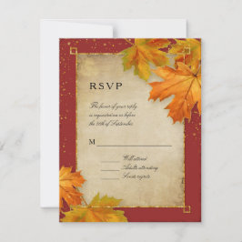 RSVP Fall Autumn Falling Deixa Casamento Elegante
