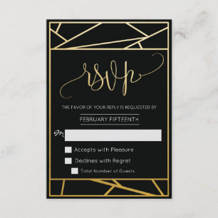 RSVP Falso Ouro Geométrico Moderno