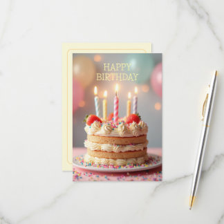 RSVP Feliz Cartão de Aniversário com bolo