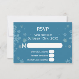 RSVP Floco de Neve Elegante Inverno Azul | Cartão de Re