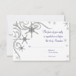 RSVP Flocos de Neve de Inverno Joias e Brilho Cartão de