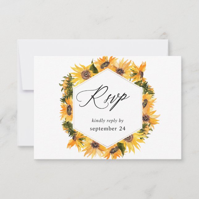 RSVP Flor de Girassol de Outono com Refeição (Frente)