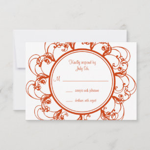 RSVP florais extravagantes (alaranjados)