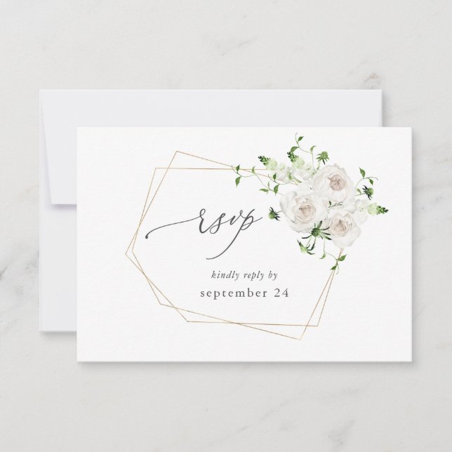 RSVP Floral Branco com Refeição (Frente)