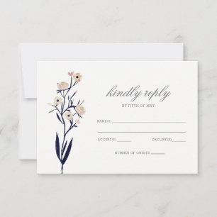 Rsvp floral cor-de-rosa azul & coral do casamento