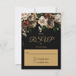 RSVP Floral da Magnolia Dourada e Negra