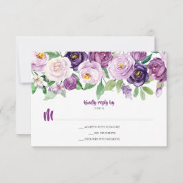 RSVP Floral de Aquarela de Lavanda Roxo
