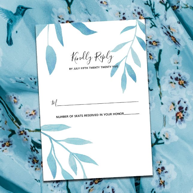 RSVP Floral de Cor Azul Moderna (Criador carregado)