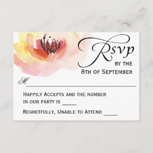 RSVP Floral de Cor de Água Rosa e Pêssego