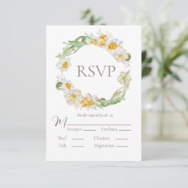 RSVP Floral de Daffodil Branco e Amarelo