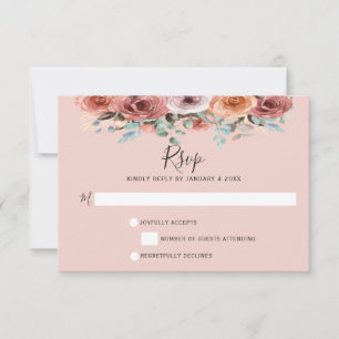 RSVP Floral de Mint Azul e Pêssego
