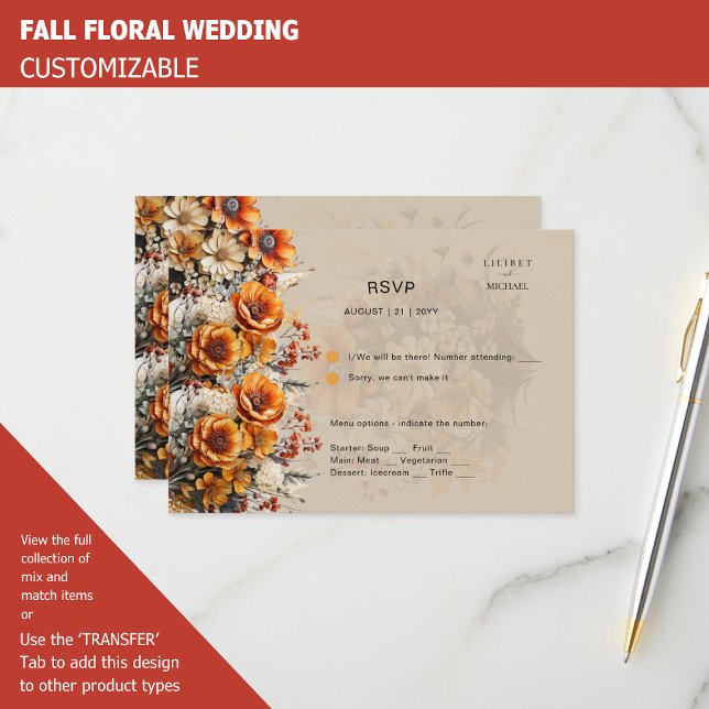 RSVP FLORAL DE QUEDA | FLORES DE LARANJA | CASAMEN (Criador carregado)