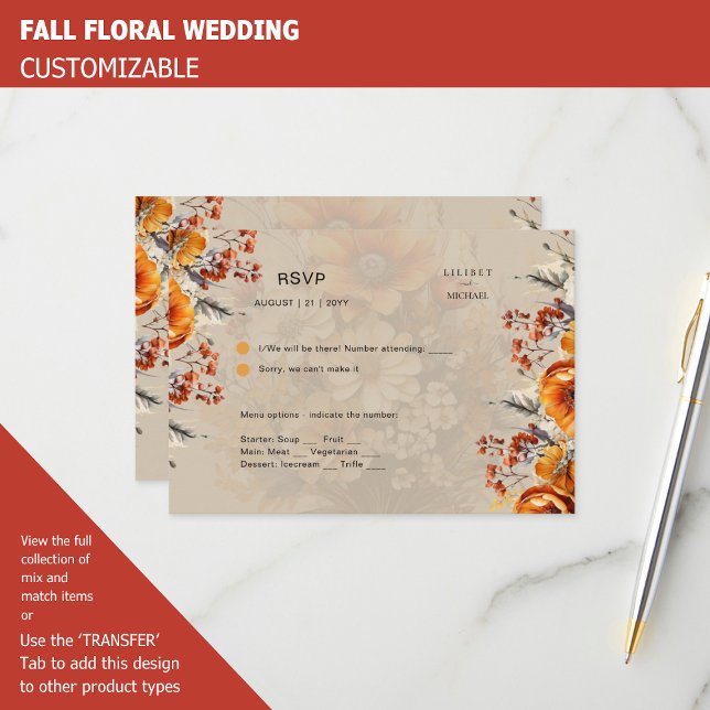 RSVP FLORAL DE QUEDA | FLORES DE LARANJA | CASAMEN (Criador carregado)